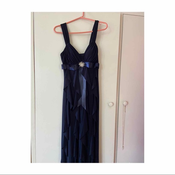 XSCAPE by Joanna Chen Navy Long Formal Dress - Picture 3 of 5